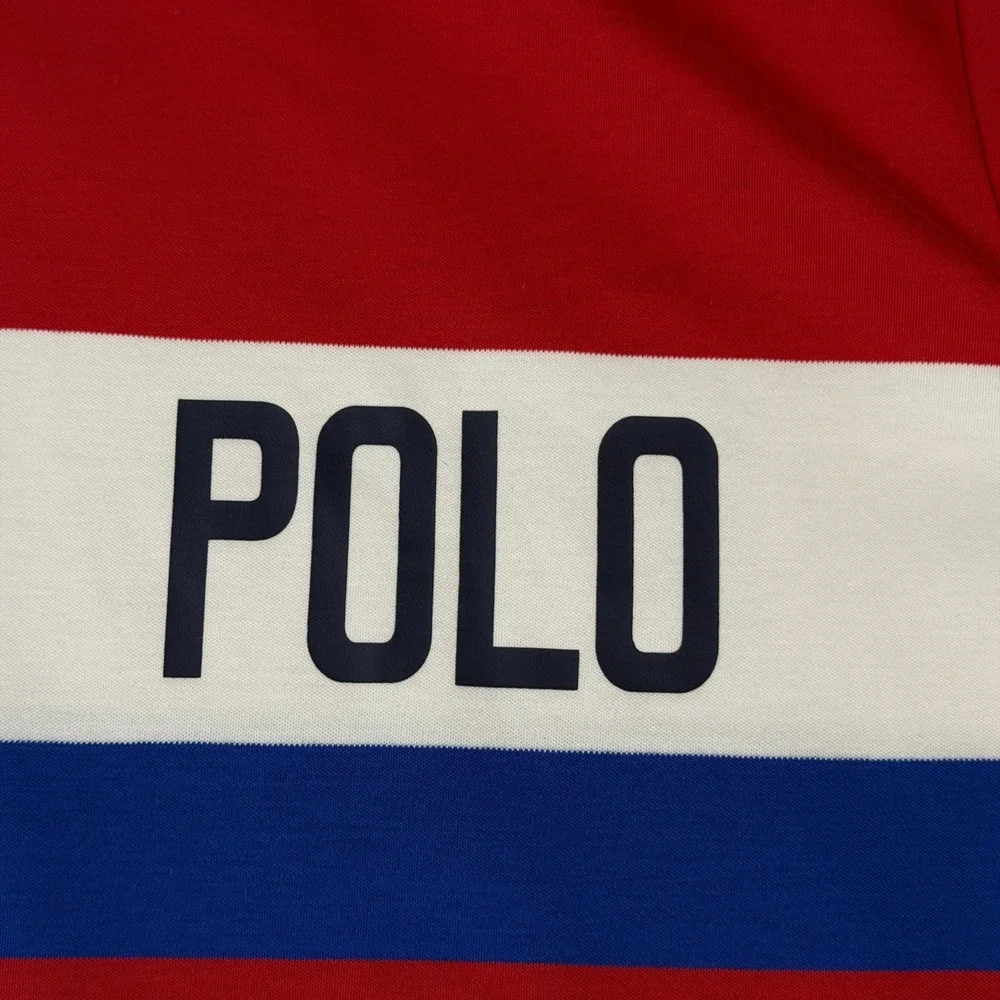 NEW Polo Ralph Lauren Polo Shirt Men XLT Red Multi Colorblock Logo‎ 711746454002
